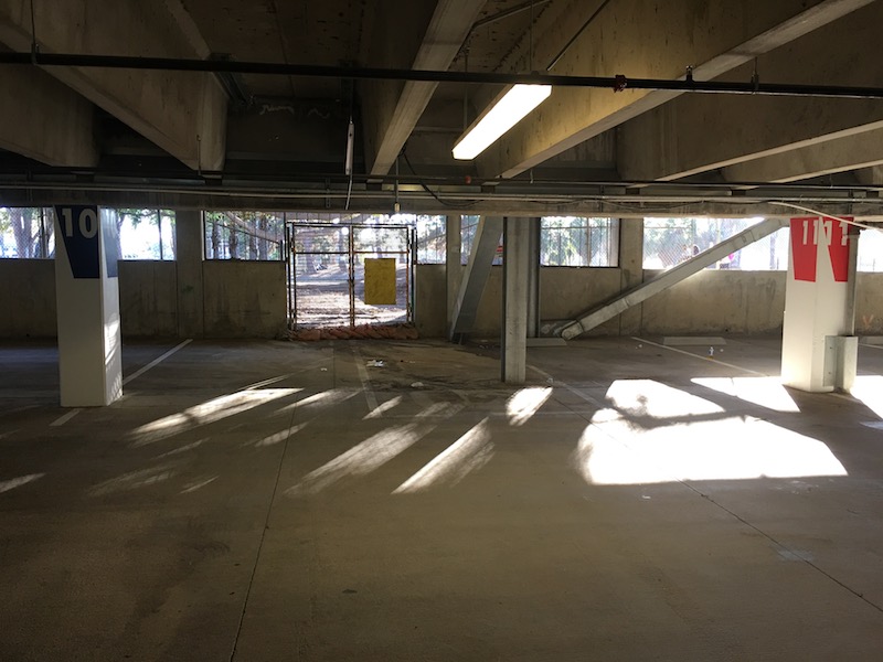 Figure 4: The locked gate blocking access from the Dominguez Creek Bike Path to campus through Parking Lot F